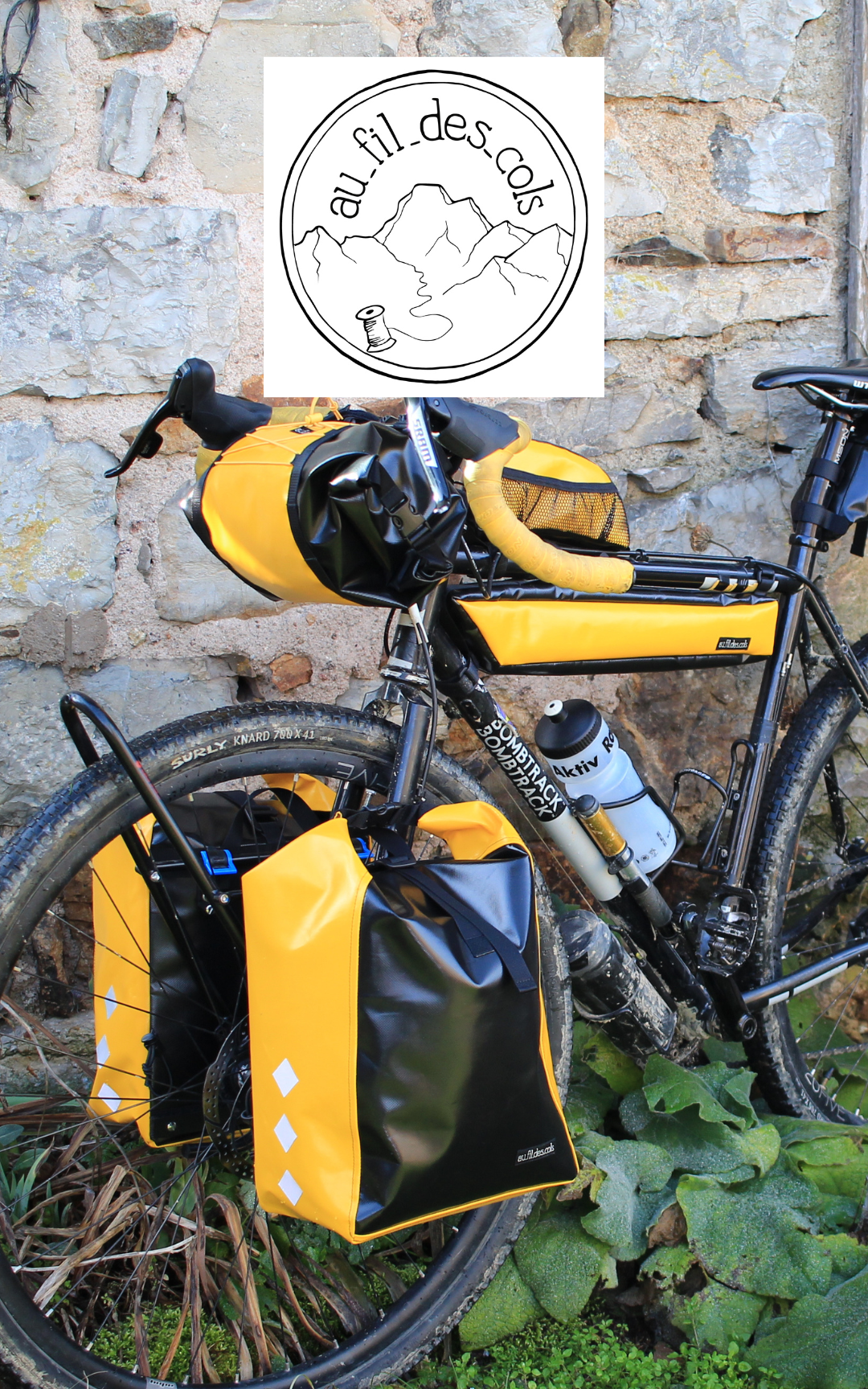 Au fil des Cols est un atelier de fabrication de sacoches artisanales écoresponsables pour voyager à vélo.